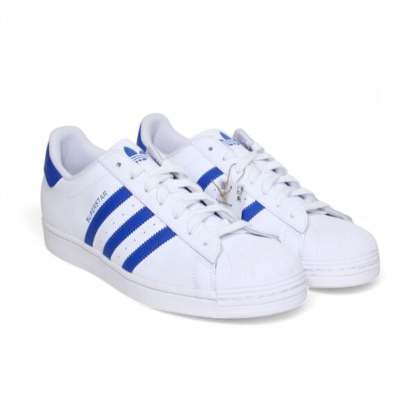 New Adidas Superstar Cloud White Blue Men's Casual Shoes Size 12